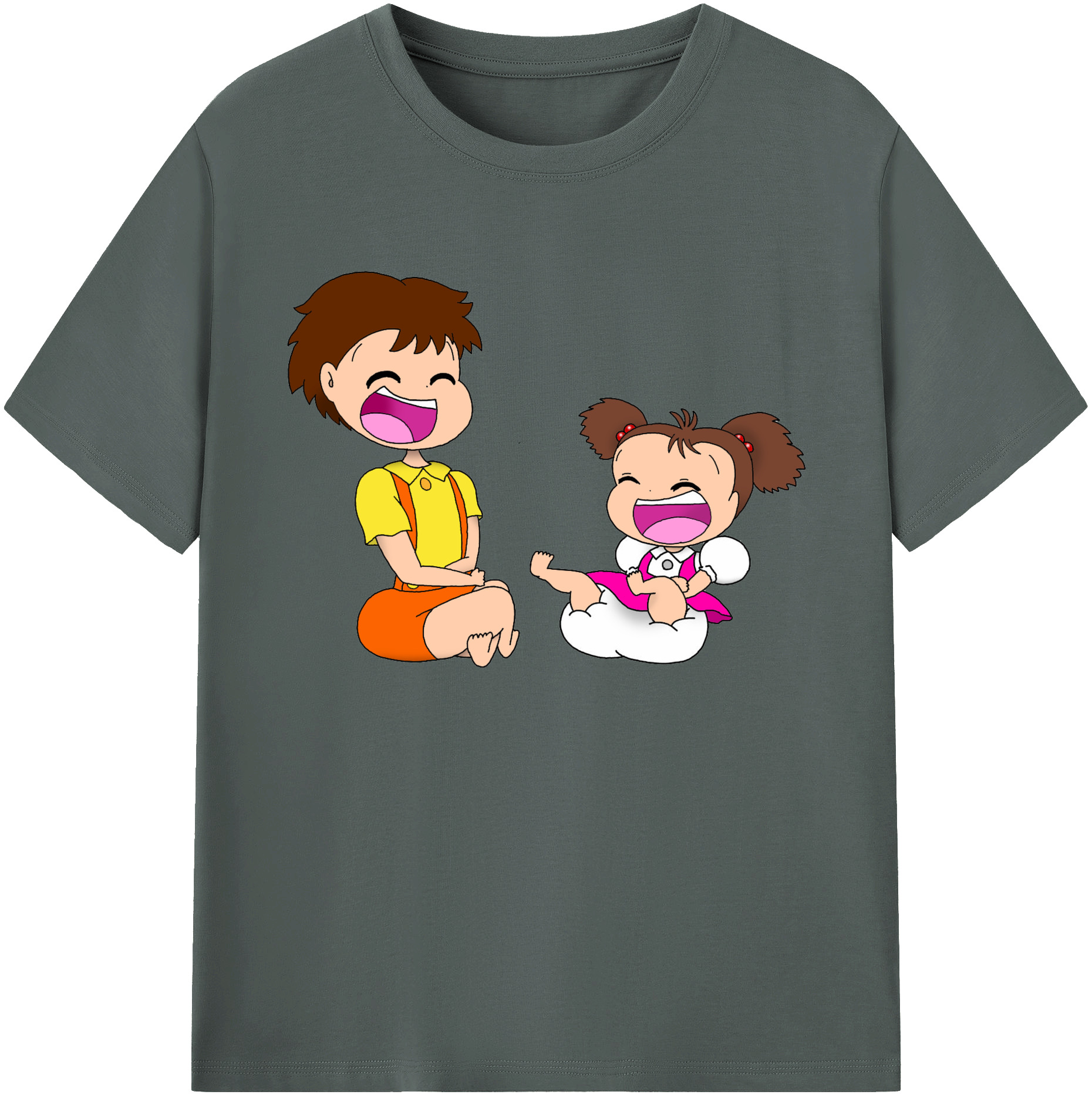 （画像用） となりのトトロ 草壁メイ 草壁サツキ My Neighbor Totoro Satsuki Kusakabe Mei Kusakabe 綿100％ メンズ半袖Tシャツ｜肌触りやわらか＆通気性